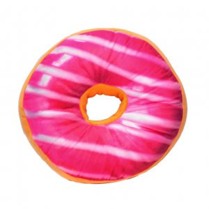 Подушка-пончик в красной глазури 35 см