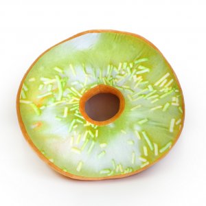 Подушка-пончик в зеленой глазури 35 см