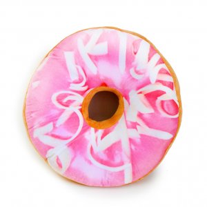 Подушка-пончик с нежно-розовой глазурью 35 см