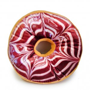 Подушка-пончик с молочно-шоколадной глазурью вид 2 35 см
