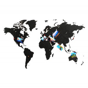 Карта-пазл World map true puzzle 100х60 см, черная