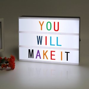 Lightbox со светящими буквами черный