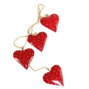 Гирлянда подвесная Red Hearts, 4 шт.