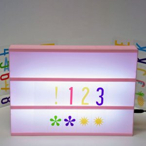 Lightbox со светящими буквами розовый